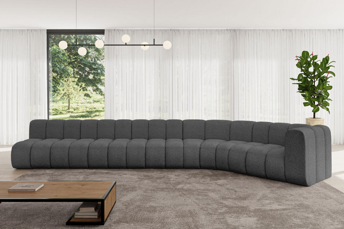 ECKSOFA modulares Sofa Karex-L3 - 490x194x70 cm Grau - Grau, Holzwerkstoff/Textil (490/194cm) - ALTDECOR