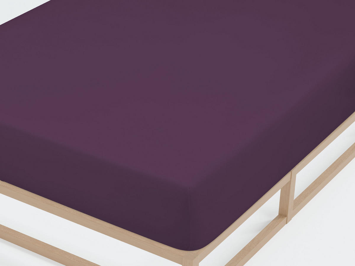 SPANNBETTTUCH Jersey dunkel violett, 140x200 cm - 160x220 cm - Violett, Textil (160/220cm) - biberna