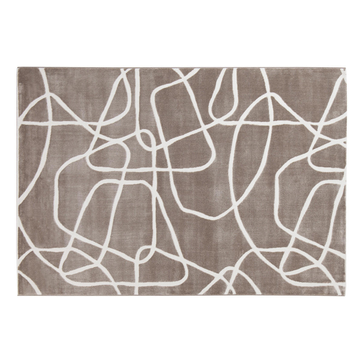 TEPPICH Rechteckig Taupe Line-Art 160x230 APOLLINE - Taupe, Textil (160/230cm) - Miliboo