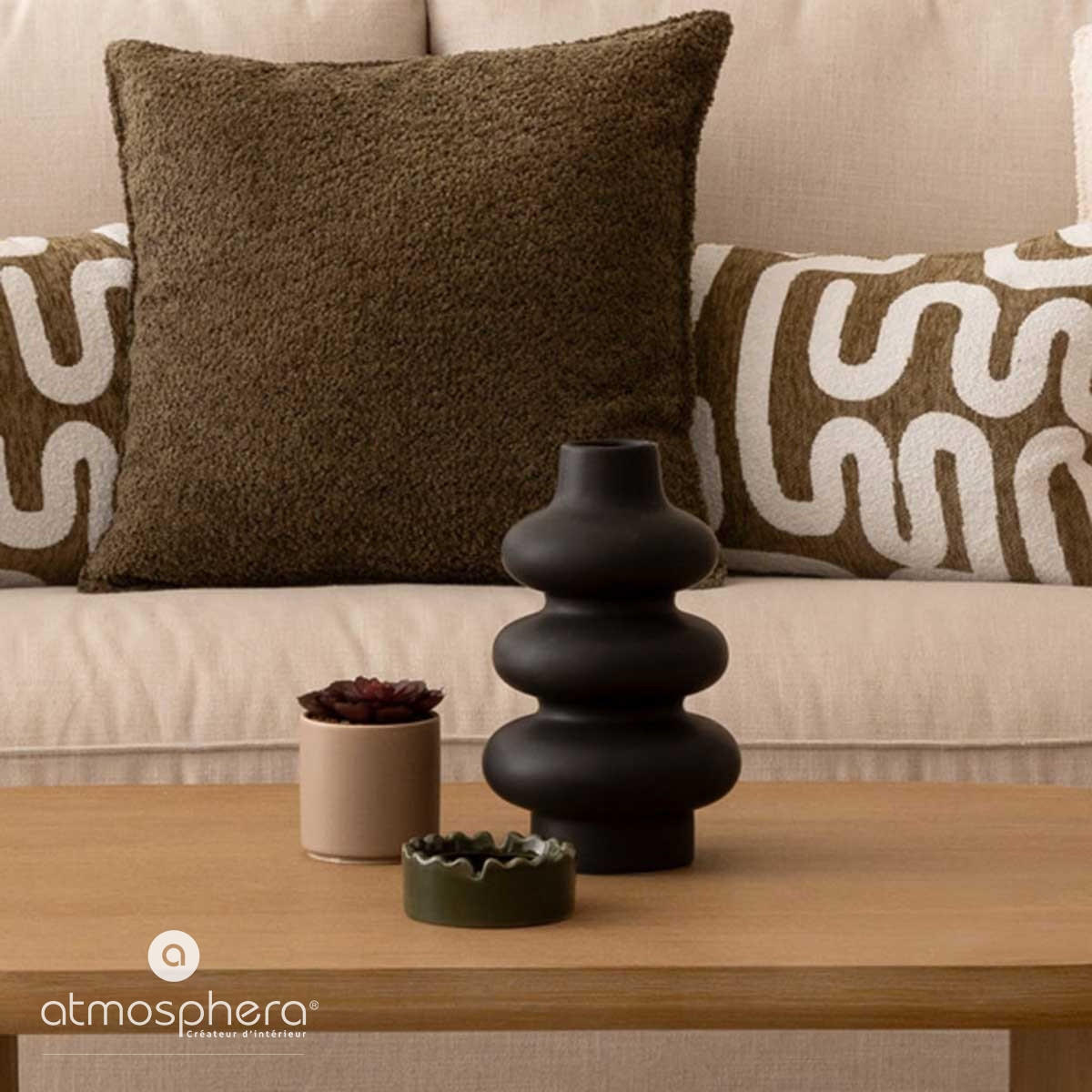 VASE Clothilde schwarz 25 cm - Schwarz, Keramik (25cm) - Atmosphera Createur d´interieur