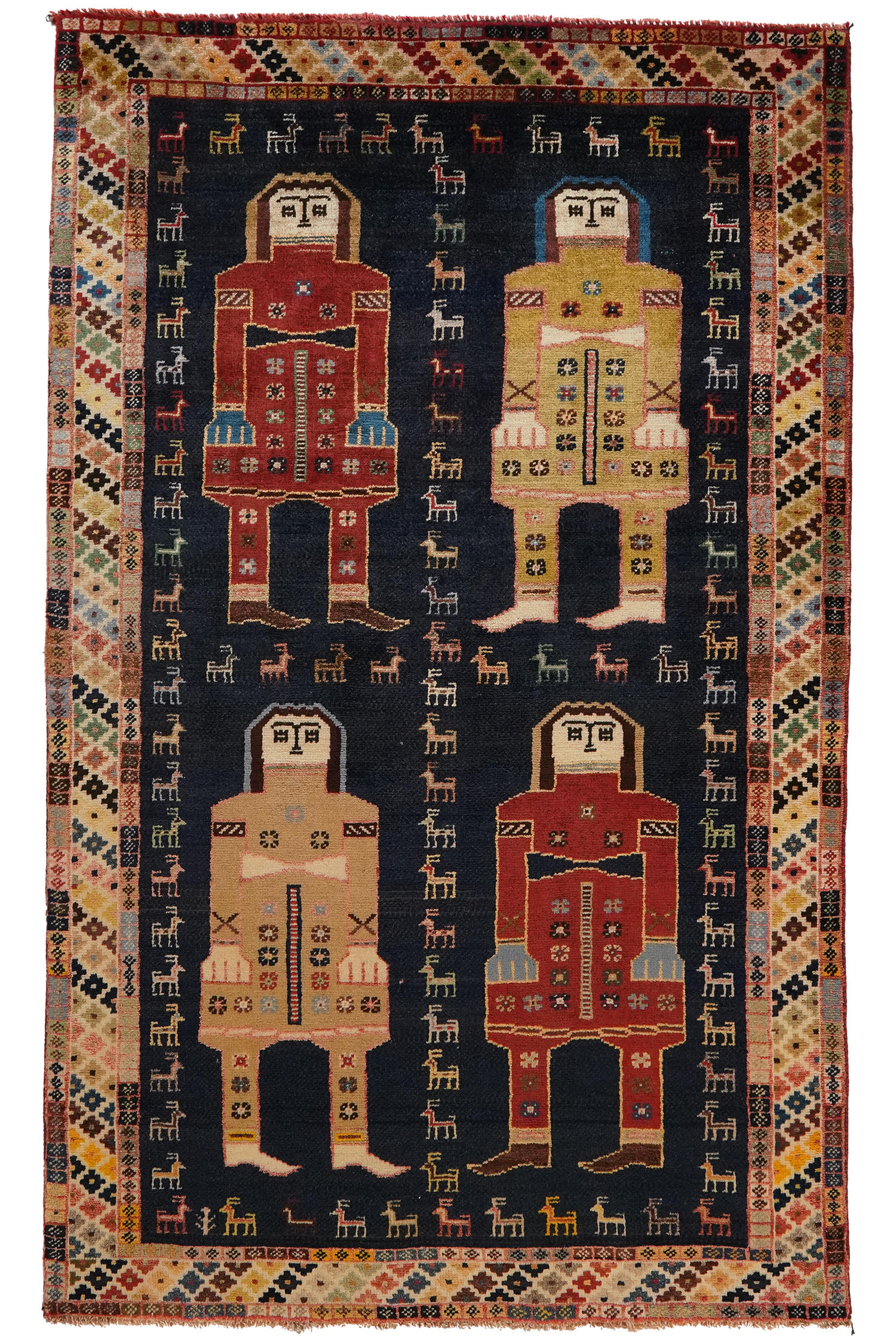 TEPPICH Gashgai Blau 162/110 cm Schurwolle - Blau, Textil (110/162cm) - Looma