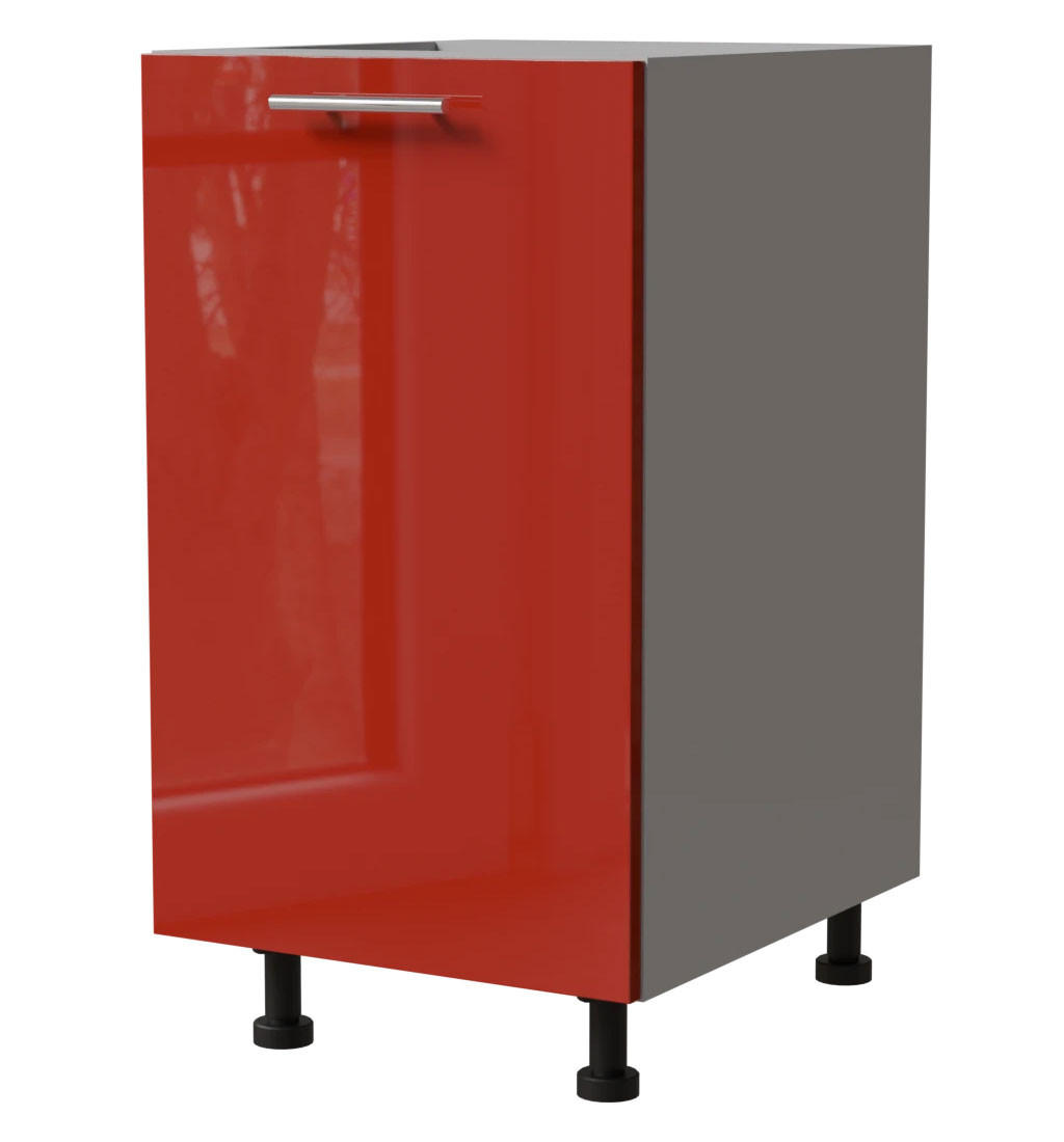 Feldmann-Wohnen Unterschrank Rot, Grau 45x82x50 cm