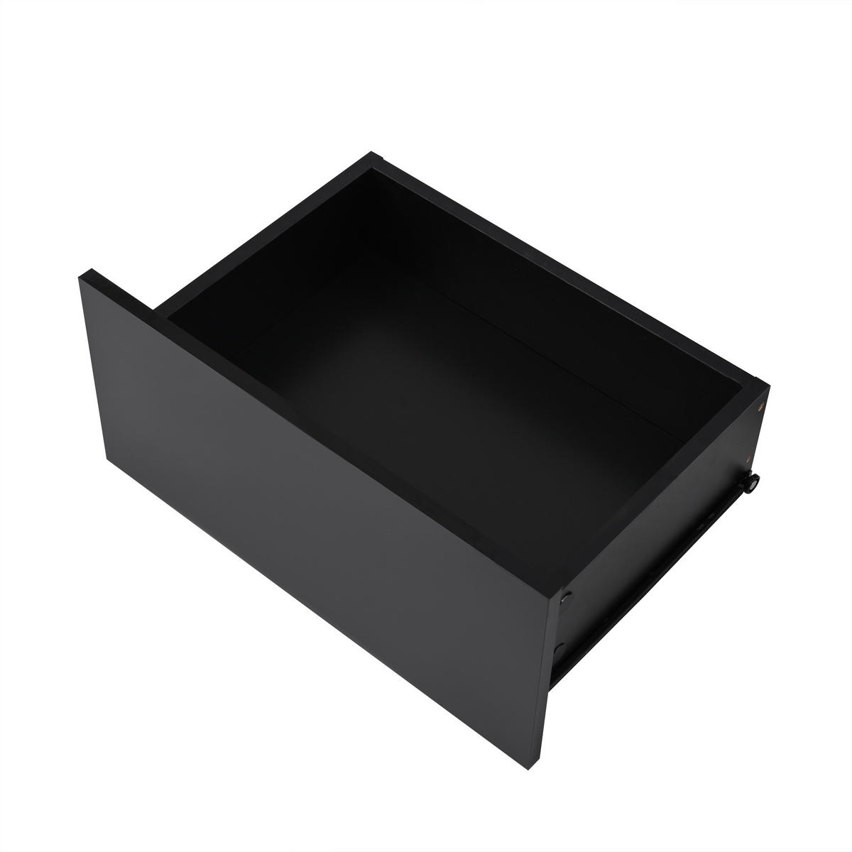 COUCHTISCH in Schwarz mit LED und Schubladen für Wohnzimmer, B95/T45/H35 cm - Schwarz, Holzwerkstoff (45/95/35cm) - STILVORA