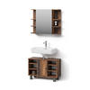 BADMÖBEL-SET Fucino Eiche rustikal 2 Teile, Unterschrank 80 cm - Wildeiche, Holzwerkstoff (60/54/32cm) - Livinity®