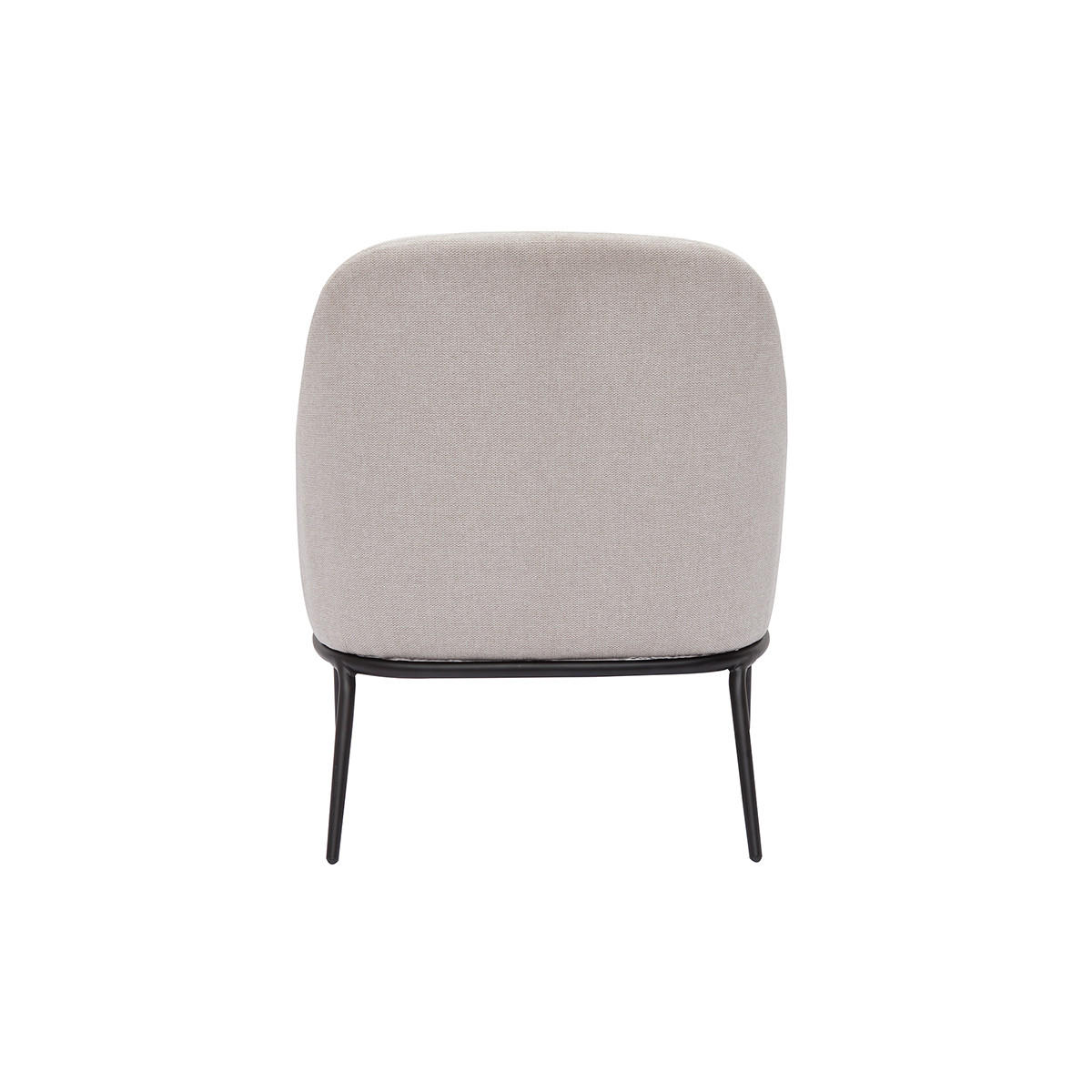 SESSEL Beiges Samtdesign Schwarzes Metallfu? BREGO - Beige, Textil (72.5/79/66cm) - Miliboo