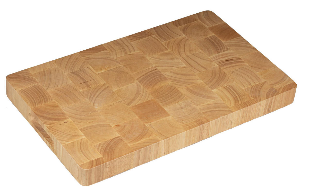 SCHNEIDEBRETT - Gummibaumholz - 53 x 32,5 cm - Braun, Holz (33/53cm) - Hendi