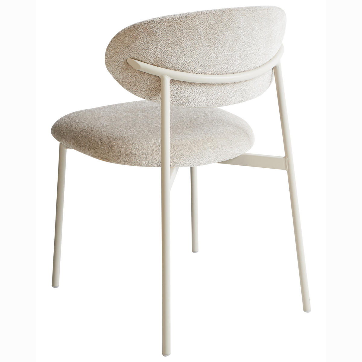 ESSZIMMERSTUHL 2er Set Chenillegewebe Hellbeige Cowley - Beige, Naturmaterialien (46/76/51cm) - Beliani