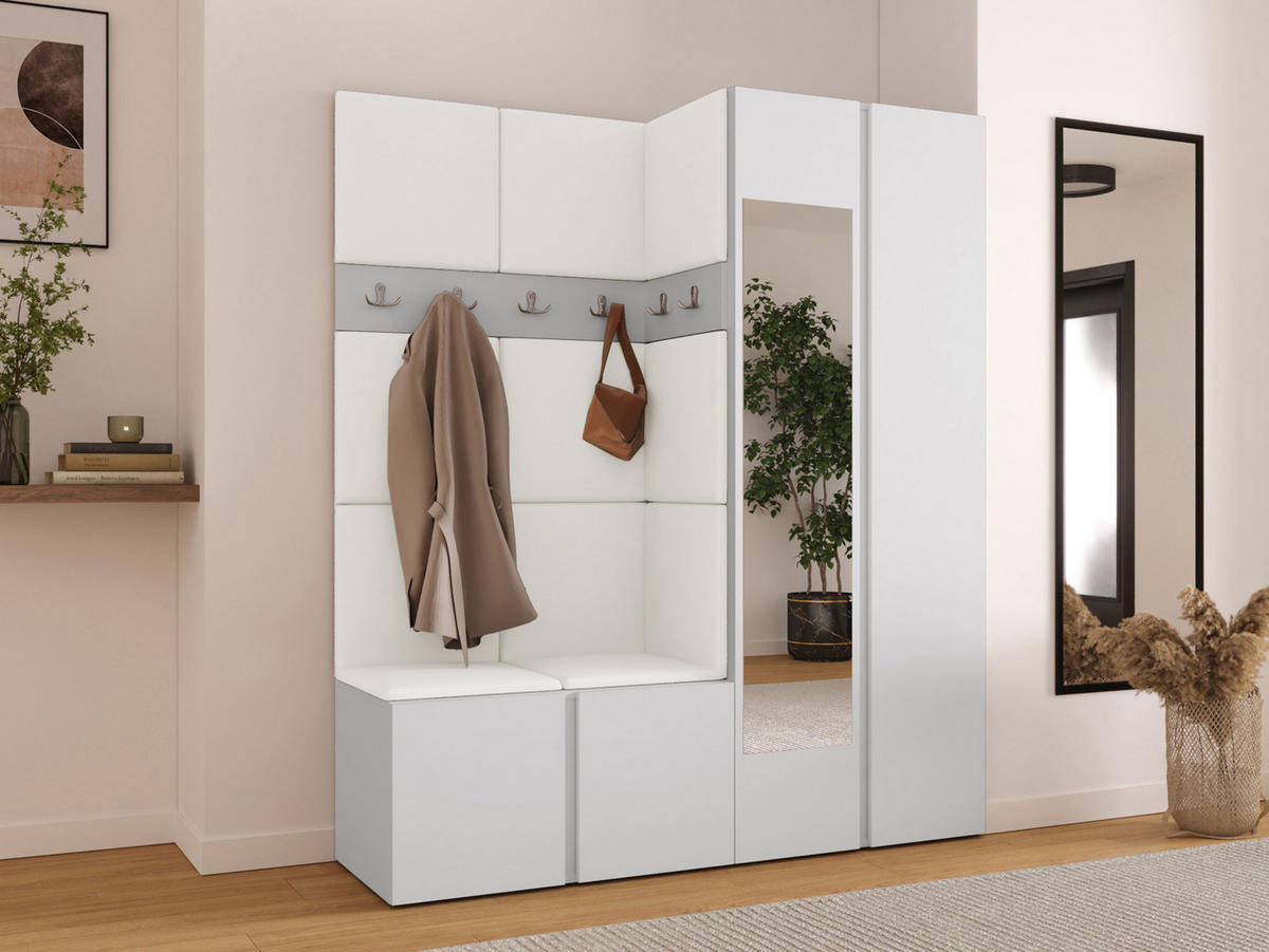 MOBILIER PENTRU HOL Orion XII - alb, material plastic/compozit lemnos (158/186/46cm) - MIRJAN24
