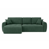 ECKSOFA Mit Schlaffunktion Und Bettkasten L-Form Ivo XL, Cordstoff Poso, Grün, Links - Grün, Holz (280/142cm) - Kaiser Möbel