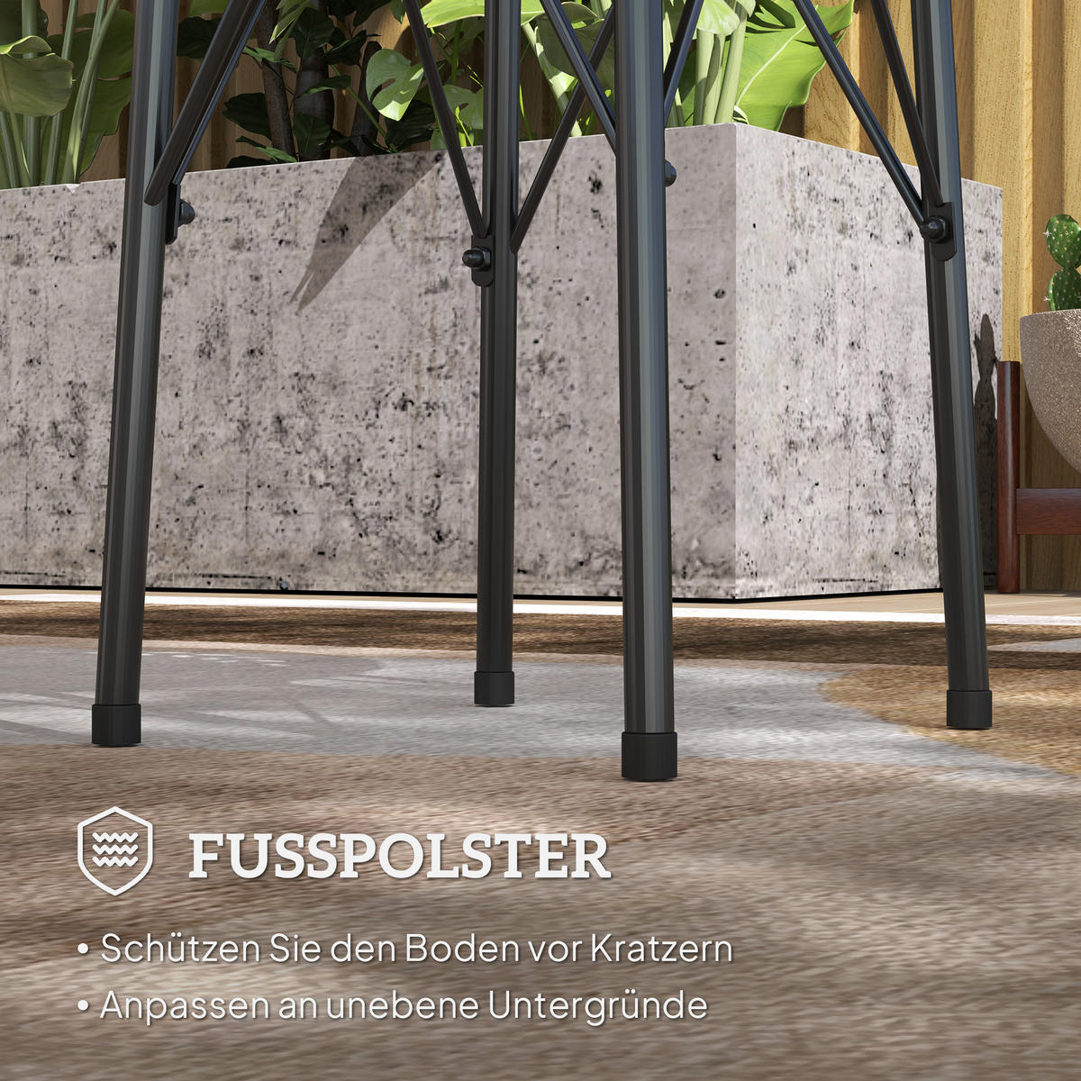 GARTENTISCH Ø40 x 50cm - Schwarz, Metall (40/40/50cm) - Outsunny