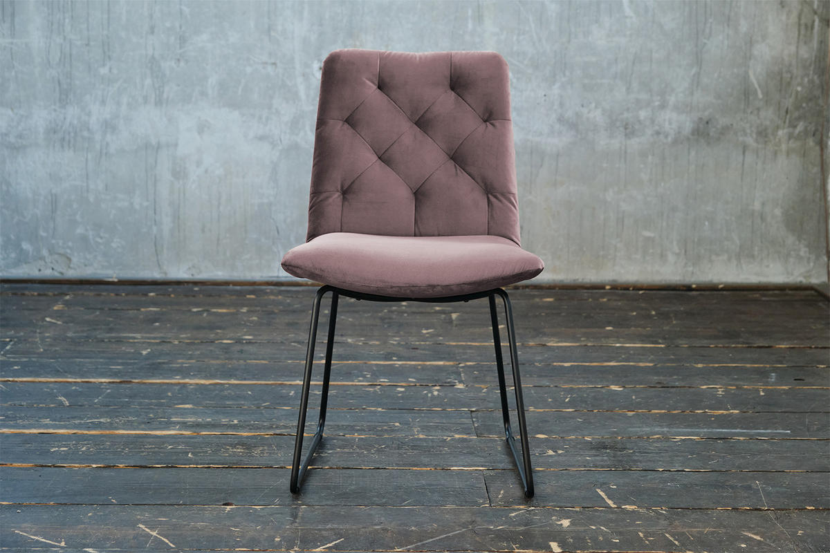 STUHL NEW CHARME Rosé Velvet - Rosa, Textil (52/87/66cm) - KAWOLA