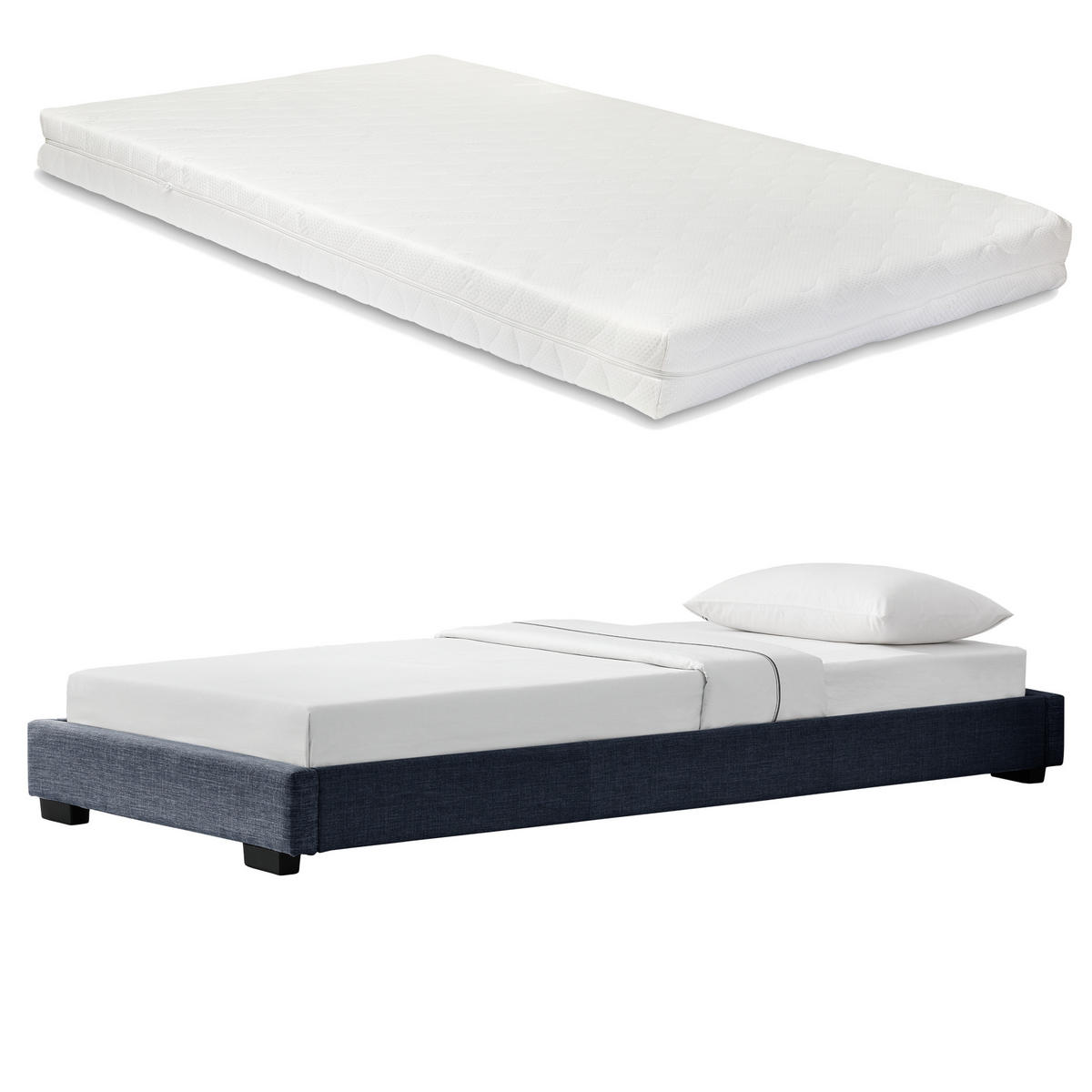 POLSTERBETT Solingen mit Matratze - Dunkelgrau, Textil (90/200cm) - Corium