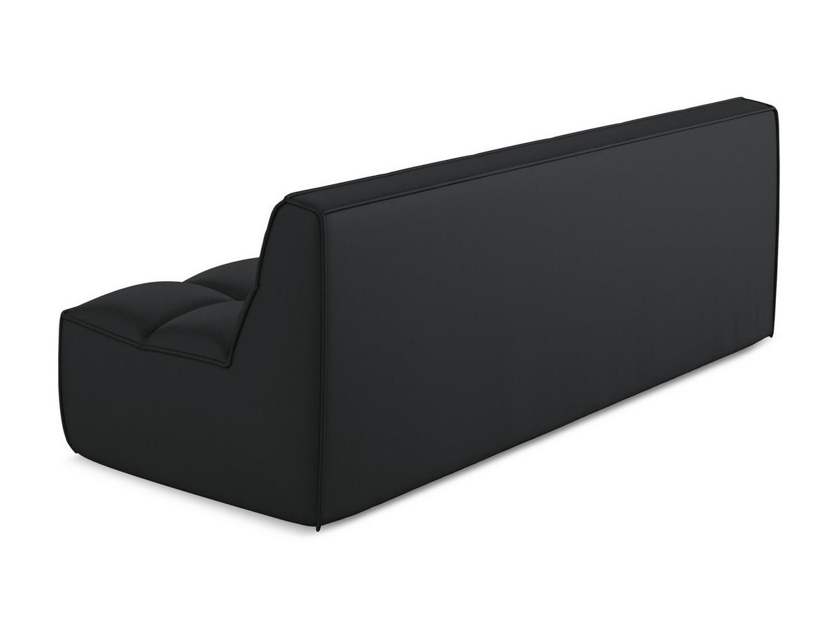 3-SITZER SOFA Kunstleder Schwarz - Schwarz/Grau, Leder/Kunststoff (210/75/93cm) - Makamii