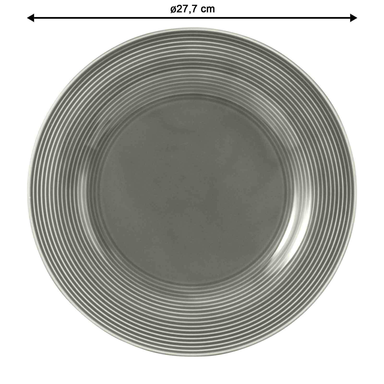 SPEISETELLER Beat Color Glaze Perlblau ø 27,7 cm 6er Set - Grau, Keramik (27.7cm) - Seltmann Weiden