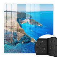SCHLÜSSELBOX Schwarz 30x30 cm- Türöffnung nach rechts - Französische Riviera - Blau, Metall (30/30/5cm) - TULUP