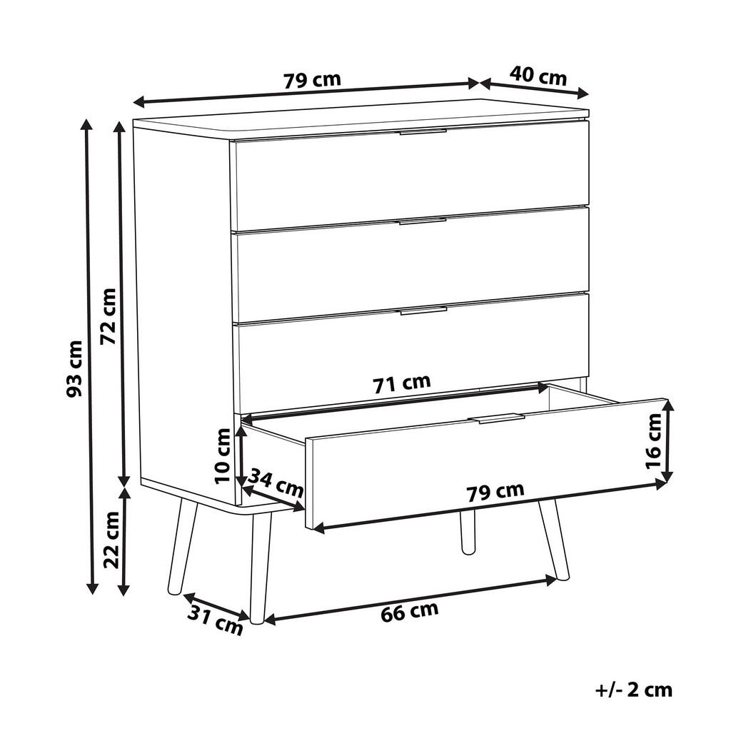 Thumbnail - Beliani Kommode, Weiß, Hellbraun, Holzwerkstoff, 79x93x40 cm, Wohnzimmer, Kommoden & Sideboards, Kommoden