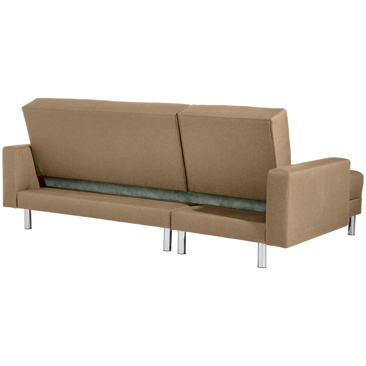 FUNKTIONSSOFA mit Hocker Katryna Flachgewebe sand - Sandfarben, Kunststoff (144/92/230cm) - 58aufmkessel