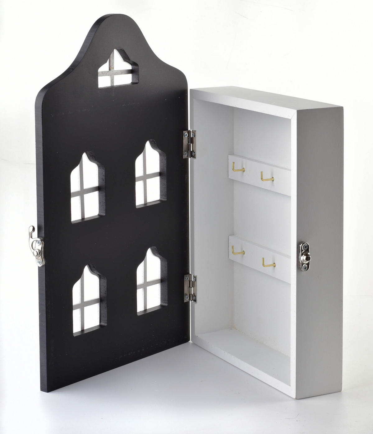 SCHLÜSSELKASTEN Stacy Schwarz 18/7/30 cm Holz - Schwarz, Holz (7/30/18cm) - Mondex