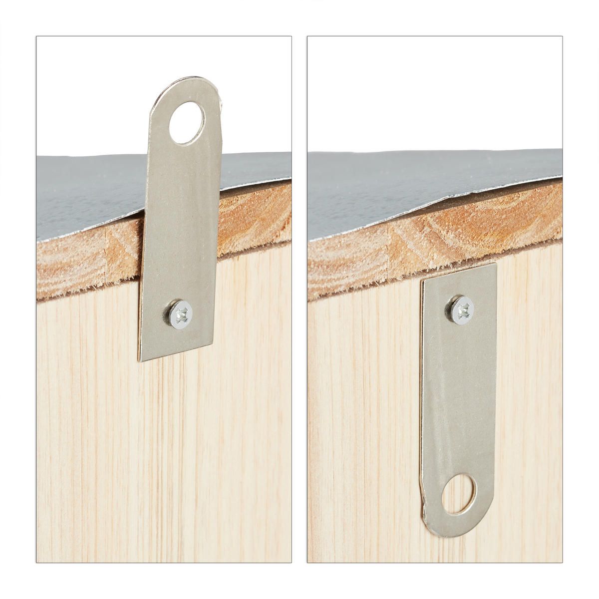 EICHHÖRNCHEN Futterhaus - Hellbraun, Holz/Metall (12/18/25cm) - Relaxdays