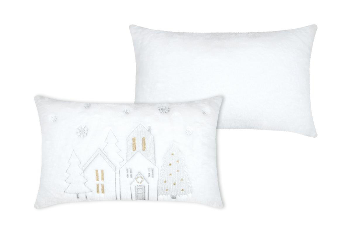 WEIHNACHTSKISSEN HoHoHo 30/50 cm - Weiß, Textil (50/30cm)