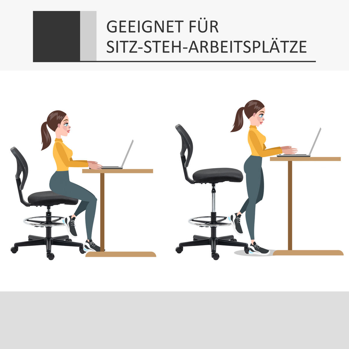 BÜROSTUHL, Ergonomischer, Schwarz - Schwarz, Textil (61/113/59cm) - Vinsetto