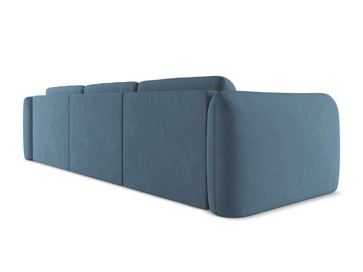 ECKSOFA Rechts Chenille Stoff Blau - Blau/Blaugrau, Kunststoff/Textil (290/170cm) - Makamii