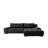 ECKSOFA WAVE Mit Schlaffunktion, Stoff SORO, Schwarz Rechts - Schwarz, Holz (281/105cm) - Kaiser Möbel