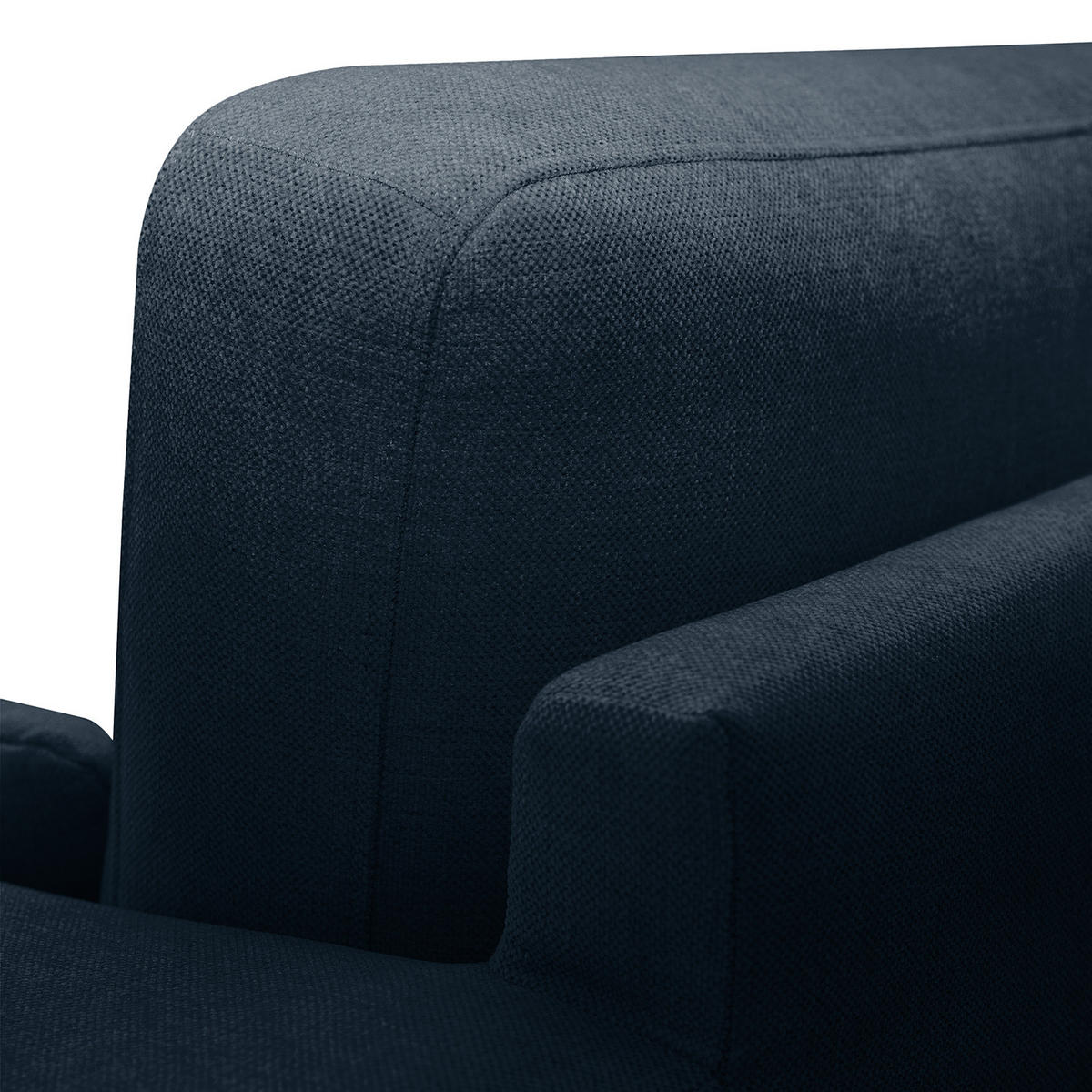WOHNLANDSCHAFT mit Longchair - Eichefarben/Dunkelblau, Eichenholz/Textil (371/81/219cm) - home24