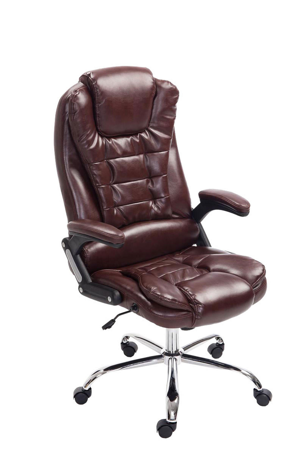 BÜROSTUHL Toronto, Kunstleder Bordeauxrot - Bordeaux, Textil/Metall (69/123/78cm) - TPFLiving