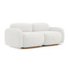 3-SITZER SOFA Bouclé Stoff Weiß - Weiß/Braun, Holz/Textil (190/73/95cm) - Makamii
