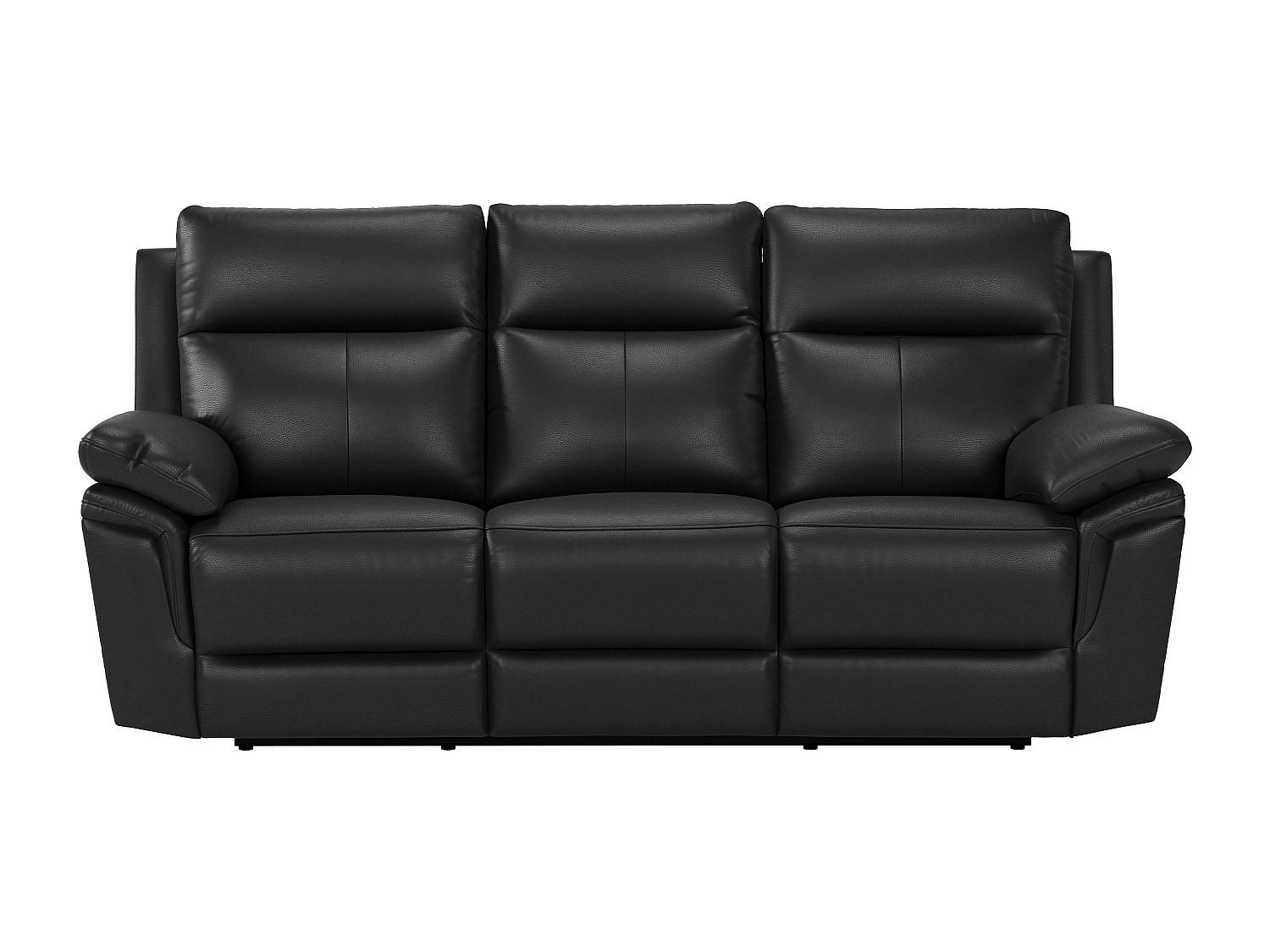 RELAXSOFA - 3 Personen - leder - schwarz Pakita - Schwarz, Leder (208/102/92cm) - Vente-Unique