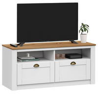 TV-LOWBOARD BOLTON - Weiß/Braun, Holz (110/50/40cm) - IDIMEX