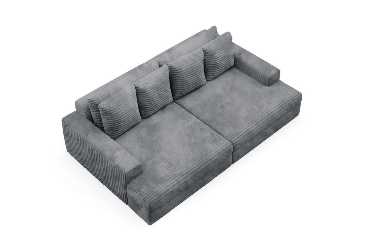 SCHLAFSOFA Premium Extra Komfort Grau - Schwarz/Grau, Holz/Holzwerkstoff (272/42/167cm) - Furnisell