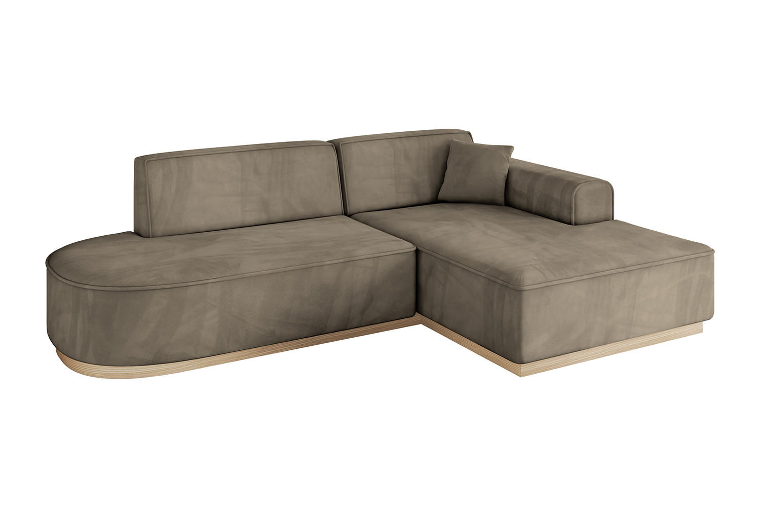 ECKSOFA Ottomane Rechts IREA-L1 - 234x171x83 cm Braun - Braun, Holzwerkstoff/Textil (171/234cm) - ALTDECOR