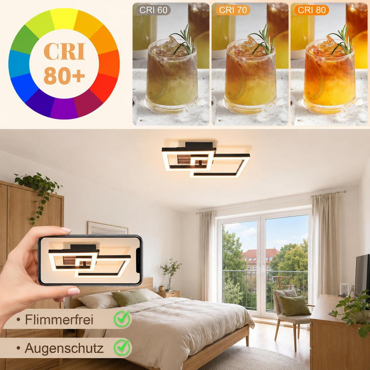 LED-DECKENLEUCHTE 31.5/31.5/7.5cm - Schwarz, Metall (31.5/31.5/7.5cm) - Nettlife