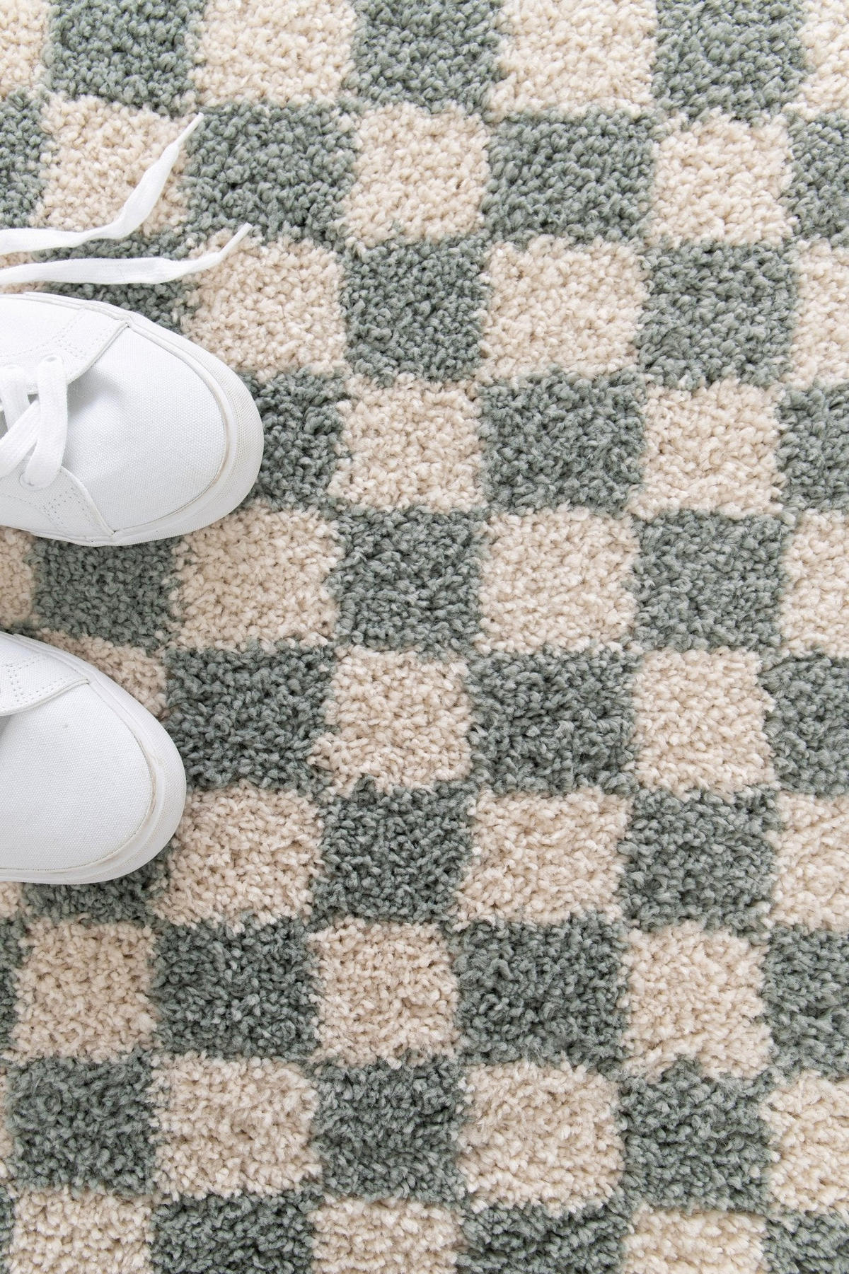 TEPPICH kariert langflorig weich voluminös grün - Grün, Textil (80/150cm) - AFK Living