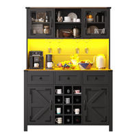 HOCHSCHRANK LED USB Steckdose 120x40x170Cm Schwarz - Schwarz, Glas (120/170/40cm) - FLIEKS