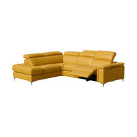 ECKSOFA Avenger Echtleder mit 1 x Relaxfunktion Senfgelb - Gelb, Leder/Metall (224/81/271cm)