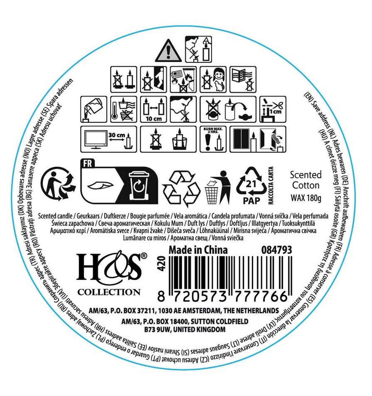 DUFTKERZE Baumwolle Ø 11,8 cm - Braun, Paraffin (11.8/11.8cm) - Home Styling Collection