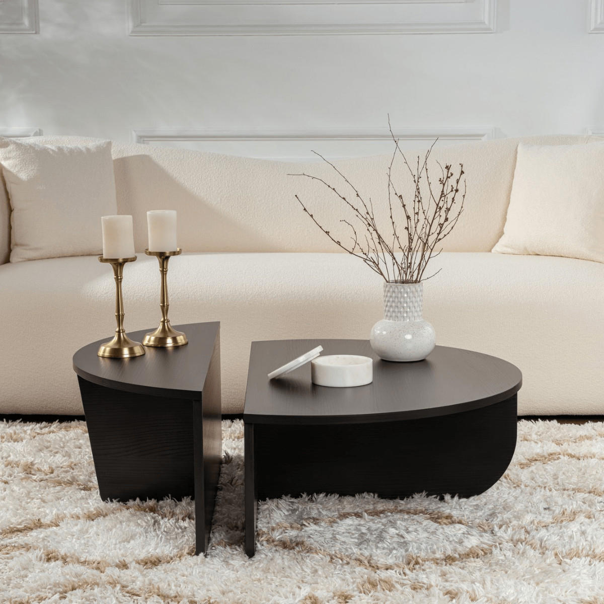 COUCHTISCH - 90 cm x 60 cm - holz - schwarz Aloeva - Schwarz, Holz (90/90/35cm) - Calicosy