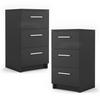 NACHTTISCH Schwarz 38 x 66 cm 2er Set - Schwarz, Holzwerkstoff (38/66/35cm) - Vicco