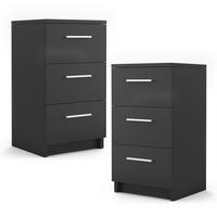 NACHTTISCH Schwarz 38 x 66 cm 2er Set - Schwarz, Holzwerkstoff (38/66/35cm) - Vicco