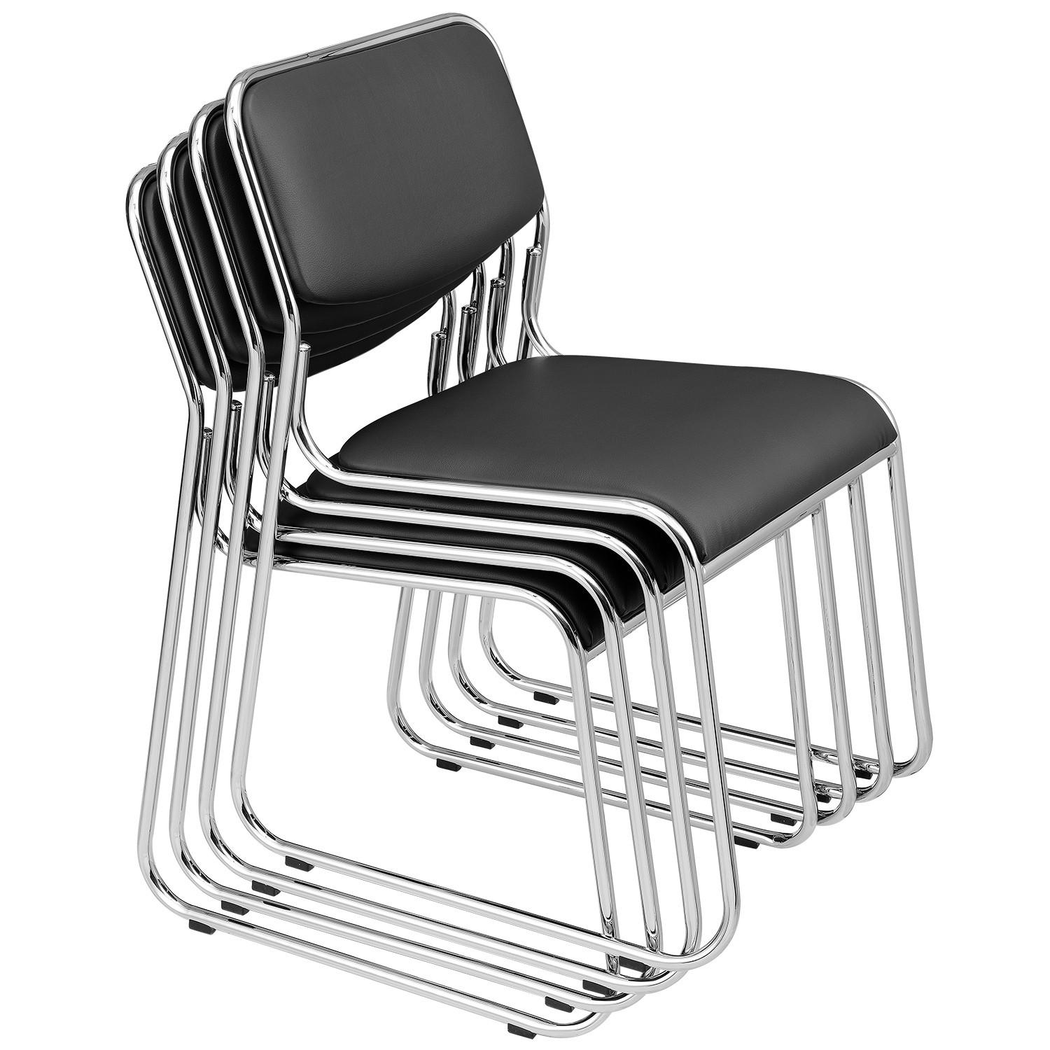 STUHL-SET 4 TLG. - Schwarz, Kunststoff/Metall (51/77/55cm) - pro.tec