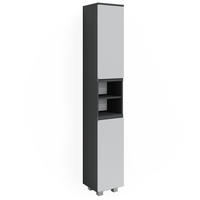 BADSCHRANK J-Shape Weiß 30 x 190 cm - Weiß, Holzwerkstoff (30/190/30cm) - Vicco