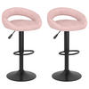 BARHOCKER Kalsii höhenverstellbar 2er-Set Rosa Samt - Rosa, Textil (45/97/43cm) - DELUKE