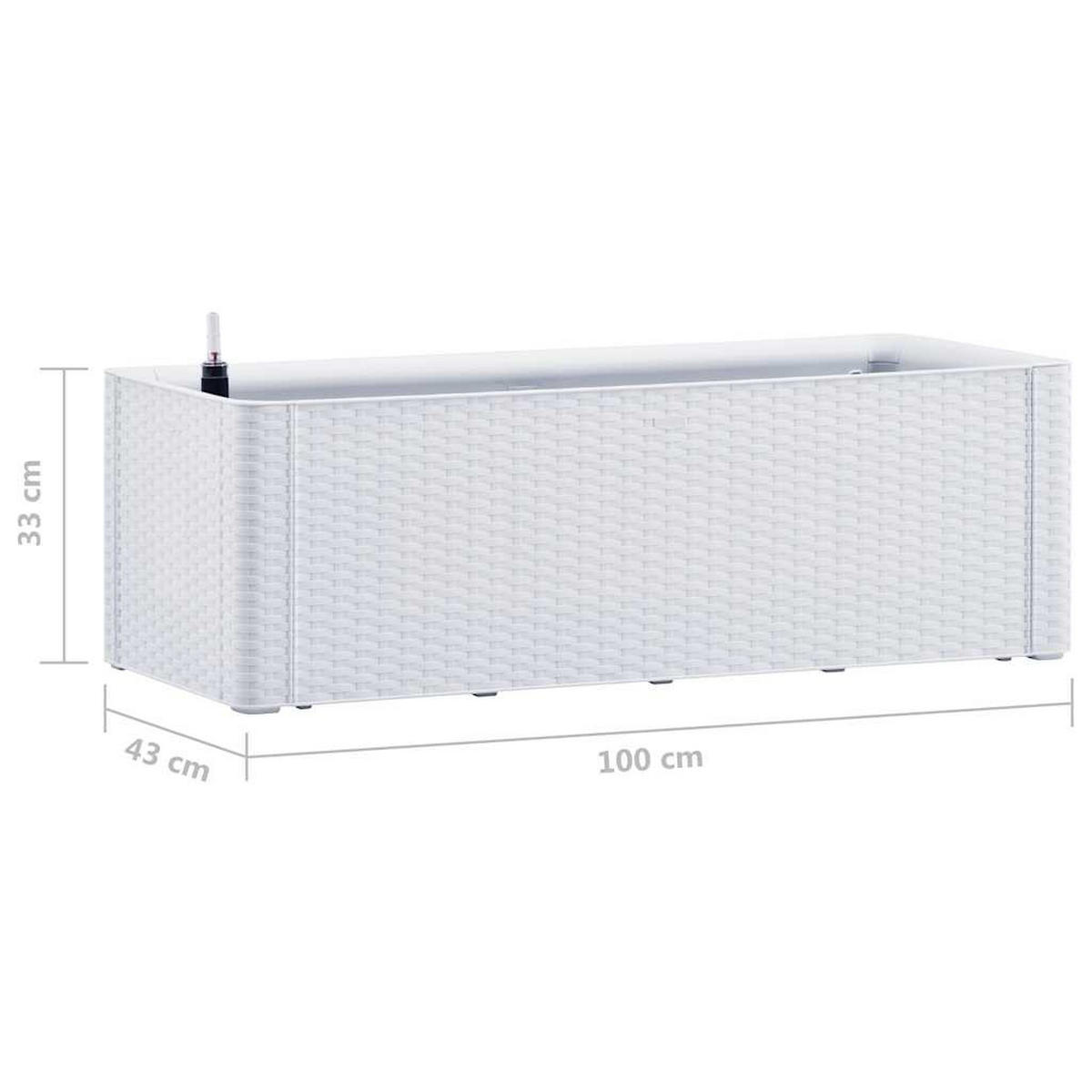 GARTEN-HOCHBEET Mit Selbstbewässerungssystem Weiss 100/43/33 Cm - Weiß, Kunststoff (100/33/43cm) - vidaXL