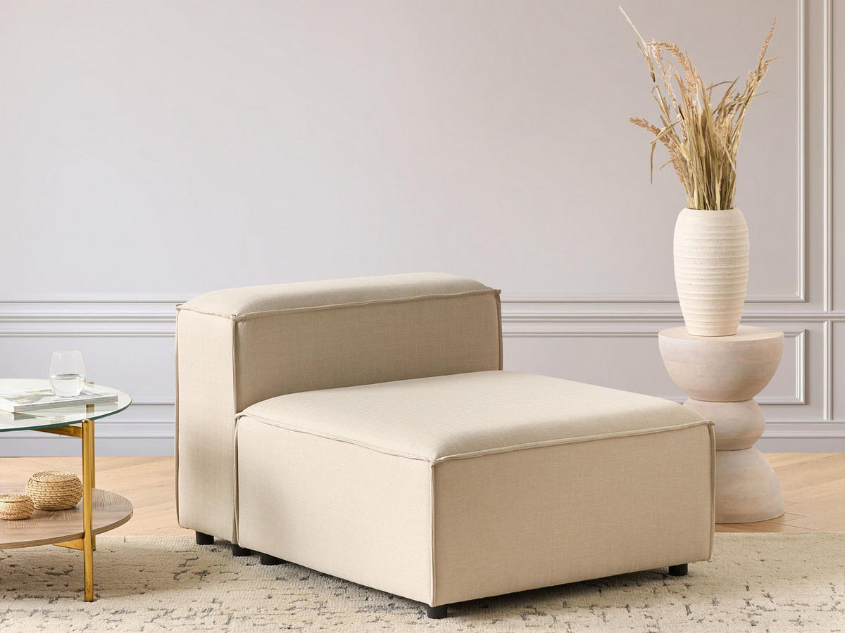 SESSELMODUL Stoff Beige Ardal - Beige/Schwarz, Textil (88/68/120cm) - Beliani