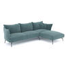 ECKSOFA RECHTS Texturierter Samt Ozeanblau 290cm - Dunkelblau, Textil (290/100cm) - Sia Home
