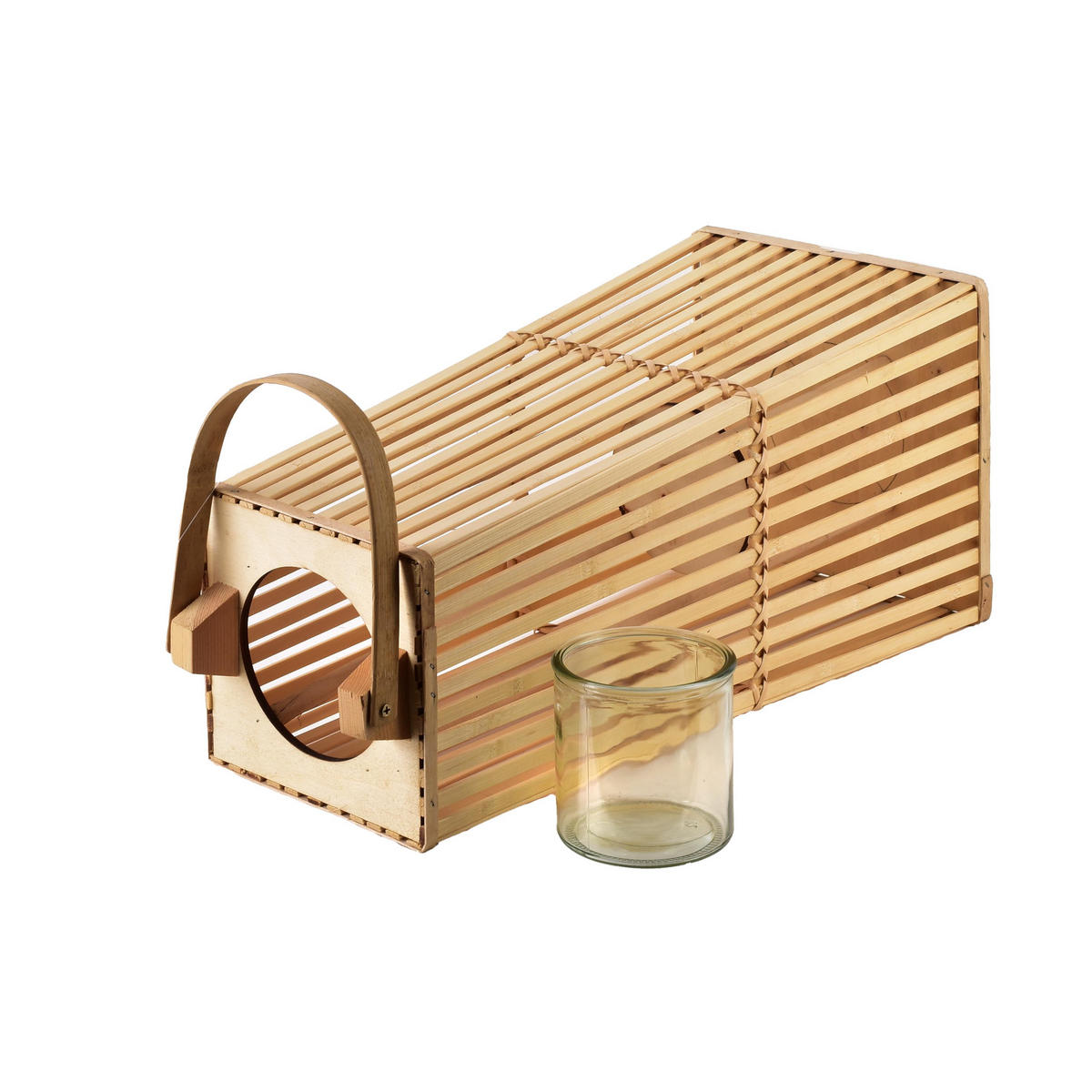 WINDLICHT Lucie Natural 23/23/48cm Weide - Naturfarben, Naturmaterialen (23/48/23cm) - Mondex