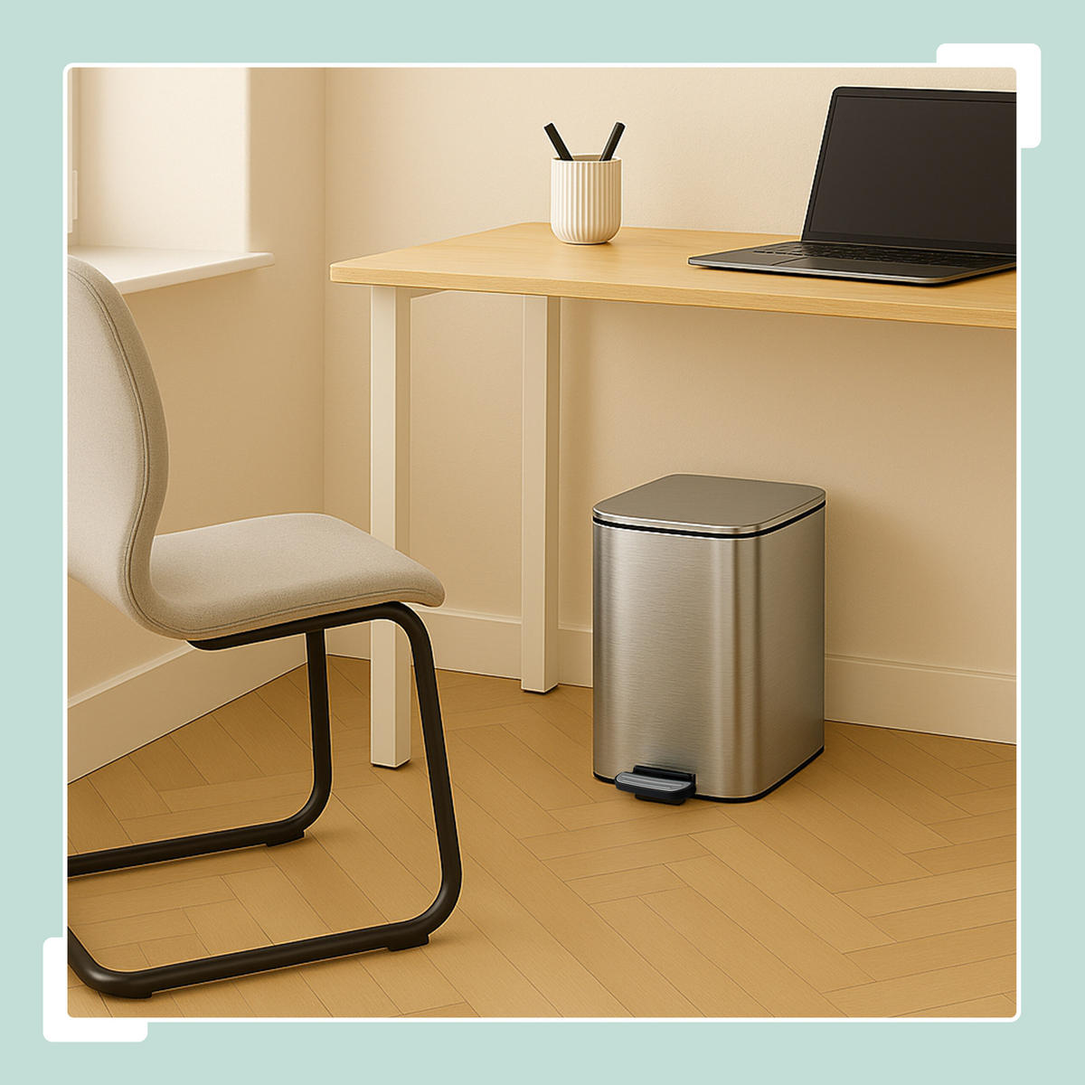 MÜLLEIMER 20l - Silberfarben, Kunststoff/Metall (28/40/34cm) - Relaxdays